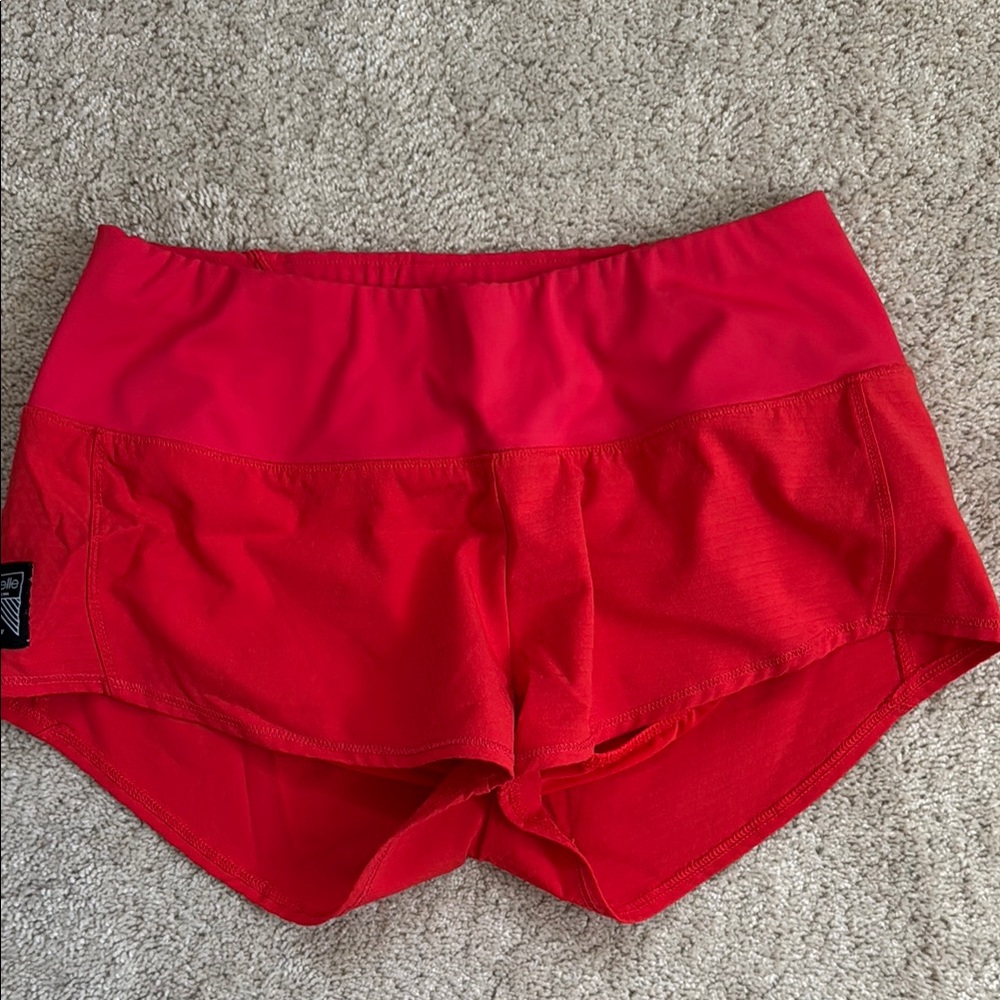 Oiselle Women's Mac Roga  Red Athletic Shorts